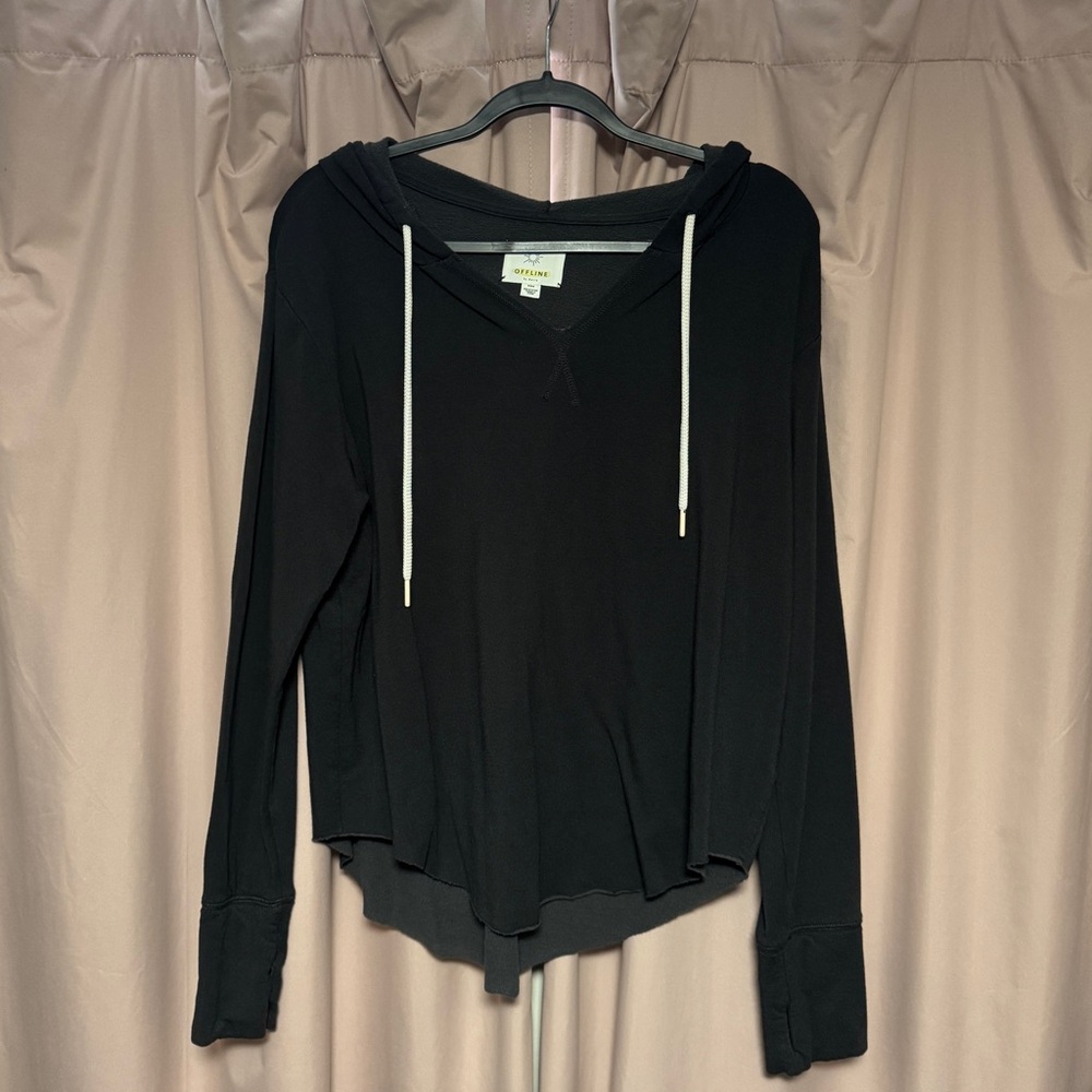 Aerie Offline Black Sweater Hoodie